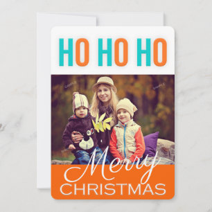 HO HO HO Carte photo de voeux de Noël