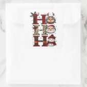 Ho Ho Ho Characters White Vierkante Sticker (Tas)