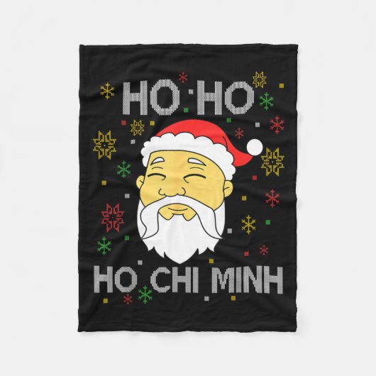 Ho Ho Ho Chi Minh Asian Vietnamese Santa Claus Chr Fleece Deken (Voorkant)