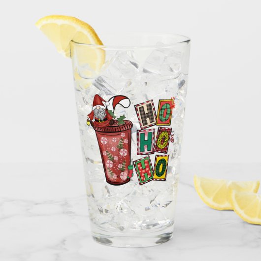 Ho Ho Ho Chirstmas Gnome Glas (Voorkant ijs)