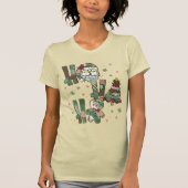 Ho Ho Ho Christmas Festive Patchwork T-shirt (Voorkant)