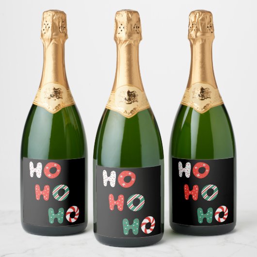 Ho Ho Ho Christmas Sparkling Vin Étiquette (Bouteilles)