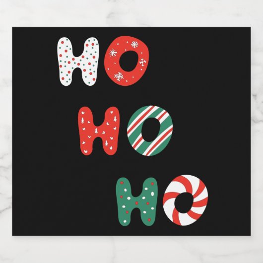 Ho Ho Ho Christmas Sparkling Vin Étiquette (Étiquettes simples)