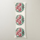 Ho Ho Ho Christmas Wreath Typography Design Lichaamskussen (Voorkant Verticaal)