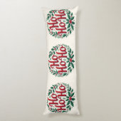 Ho Ho Ho Christmas Wreath Typography Design Lichaamskussen (Achterkant (Verticaal))