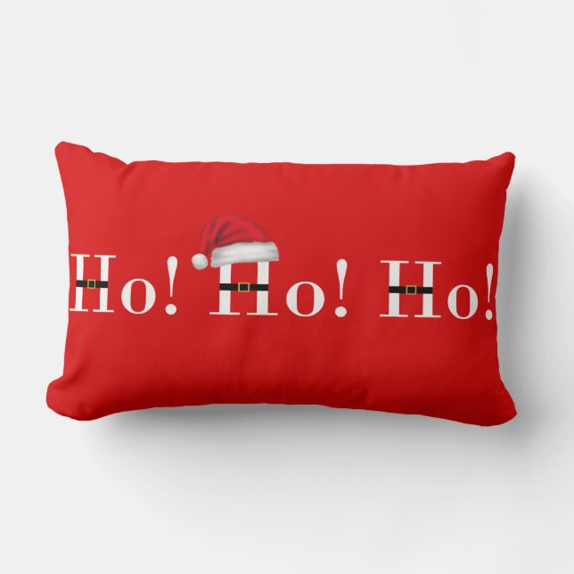 Ho Ho Ho coussin rouge de Noël (Recto)