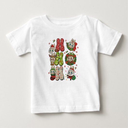 Ho Ho Ho Cute Christmas Monster Characters Tee (Voorkant)
