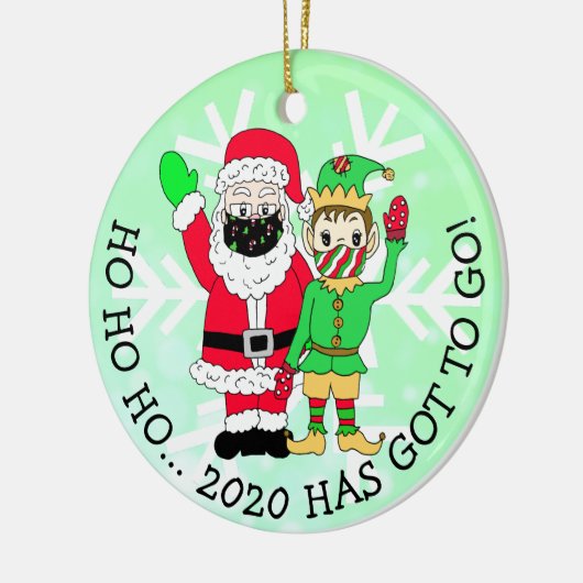 Ho Ho Ho dat 2020 moet gaan! Keramisch Ornament (Links)