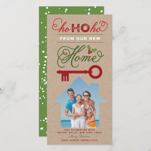 Ho Ho Ho De Notre Nouvelle Maison Faire-part de dé (Devant / Derrière)