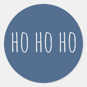 Ho Ho Ho. Donkerblauw schattig eenvoudige kerst Fe Ronde Sticker