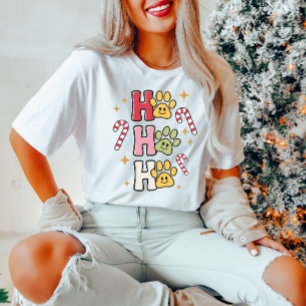Ho Ho Ho Empreinte de patte T-shirt de Noël