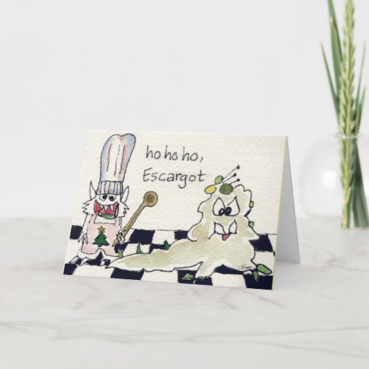 Ho Ho Ho Escargot Carte de voeux de vacances saiso (Devant)