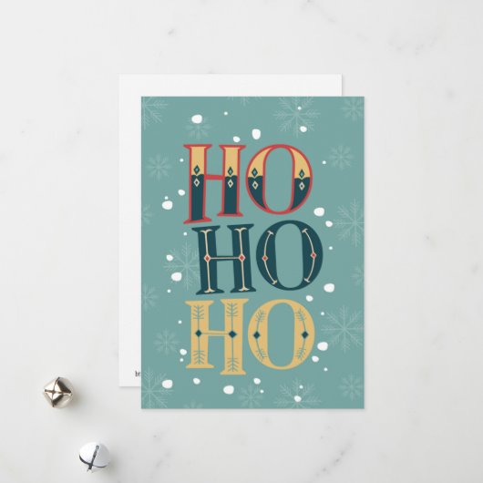 Ho Ho Ho Feestdagenkaart (Voorkant / Achterkant in situ)