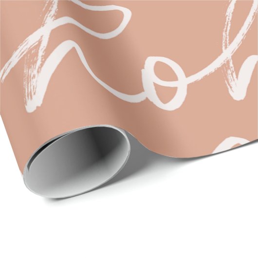 "Ho Ho Ho" feestelijk script patroon Cadeaupapier (Rol Hoek)