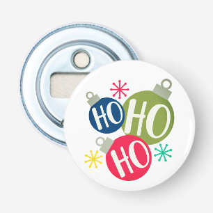 Ho Ho Ho Festive Kerstmis Modern Holiday Button Flesopener