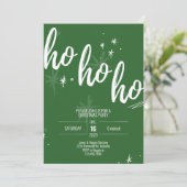 Ho Ho Ho Fête de Noël Invitation Vert moderne (Debout devant)
