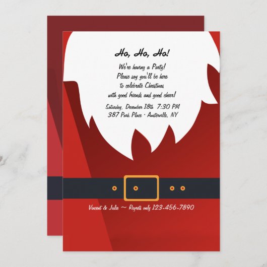 Ho, Ho, Ho Fête Invitation (Devant / Derrière)