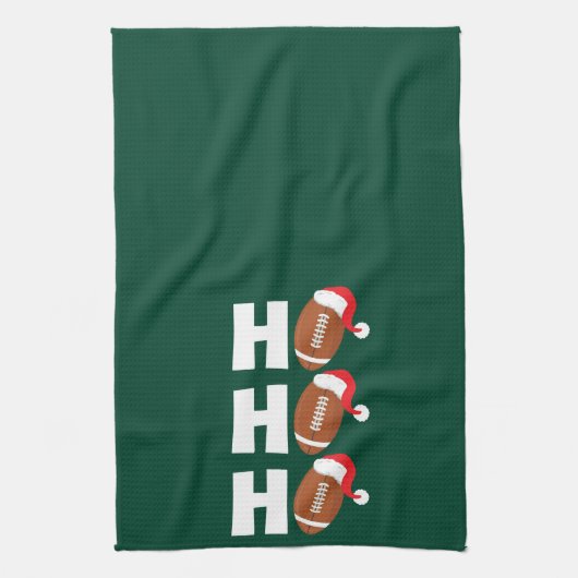 Ho Ho Ho Football | Funny Christmas Season Humor Theedoek (Verticaal)