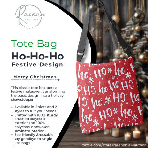 Ho-Ho-Ho Fun Christmas Design Canvas tas