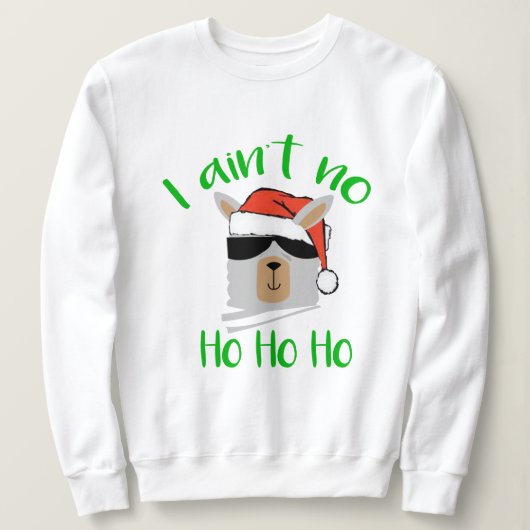 Ho Ho Ho Funny Kerstman Llama Trui (Design voorkant)