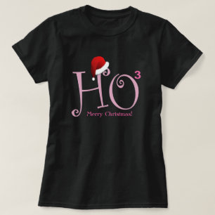 Ho Ho Ho!  Gelukkig kerstfeest! -Roze T-shirt