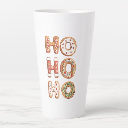 Ho Ho Ho Gingerbread Cookie Christmas Latte Mok (Voorkant)