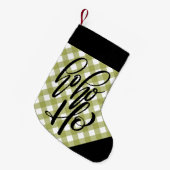 HO HO HO - GINGHAM-kerststop Kleine Kerstsok (Voorkant (Hangend))