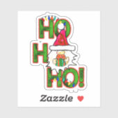 Ho Ho Ho Gnome Père Noël Sticker Kisscut de Noël (Feuille)