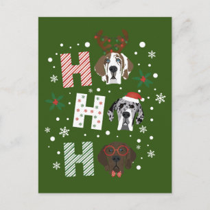 Ho Ho Ho Great Dane Prettig Kerstfeest Briefkaart
