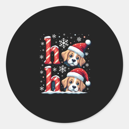 Ho Ho Ho Great Pyrenees Dog Lover Christmas Santa Ronde Sticker (Voorkant)