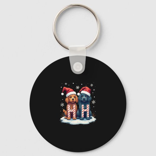 Ho Ho Ho Great Pyrenees Dog Lover Christmas Santa Sleutelhanger (Voorkant)