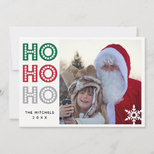 Ho Ho Ho Green Buffalo Plaid Carte photo