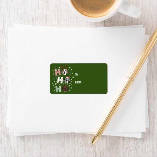 Ho Ho Ho Groot Deen Vrolijk Kerstfeest Etiket (Insitu)