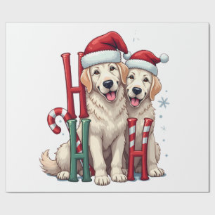 Ho Ho Ho Grote Pyreneeën Hond Liefhebber Kerstmis  Cadeaupapier