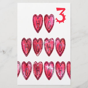 Ho Ho Ho Harten: Whimsical Kerstliefde Tekst Hol Briefpapier