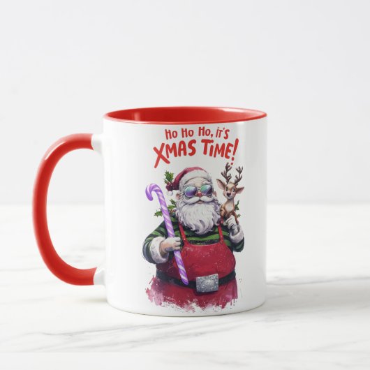 Ho Ho Ho. Het is kersttijd schattig design Mok (Links)
