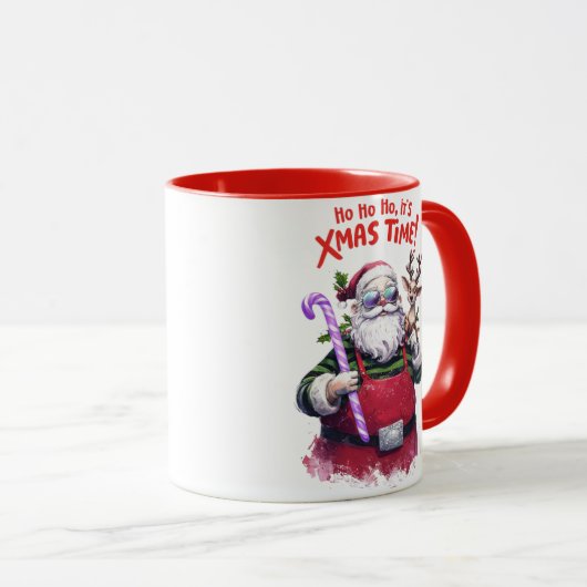 Ho Ho Ho. Het is kersttijd schattig design Mok (Voorkant rechts)