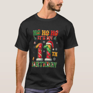Ho Ho Ho Het is mijn 11e verjaardag Kerst Kerststo T-shirt