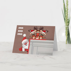 **HO HO HO HO EN VROLIJK KERSTFEEST VOOR U** KAART