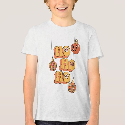 Ho Ho Ho Ho - Groovy Kerstfeest Tri-Blend Shirt (Voorkant)