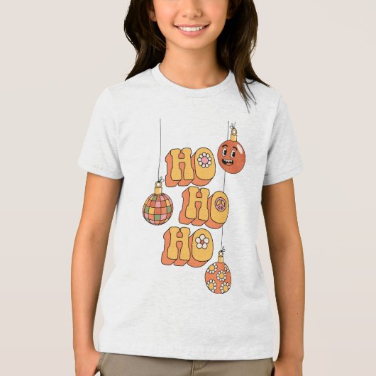 Ho Ho Ho Ho - Groovy Kerstfeest Tri-Blend Shirt (Voorkant)