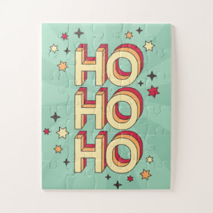 Ho ho ho ho kerst seizoensgebonden tekst en sterre legpuzzel