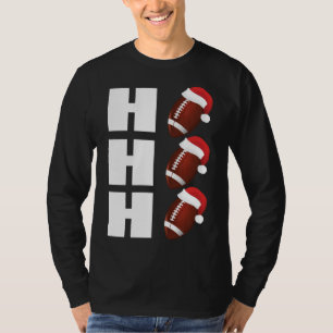 HO HO HO HO Santa Hat Funny Football Christmas T-shirt