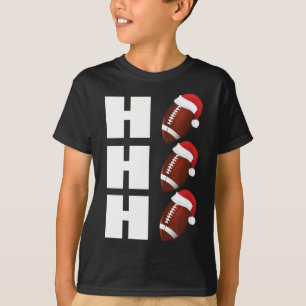 HO HO HO HO Santa Hat Funny Football Christmas T-shirt