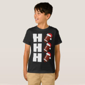 HO HO HO HO Santa Hat Funny Football Christmas T-shirt (Voorkant volledig)