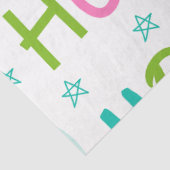 Ho Ho Ho Ho Stars Pastel Blauw Groen Roze Kerst Tissuepapier (Detail)