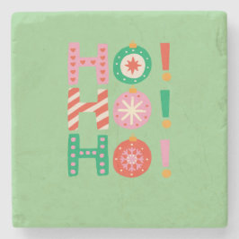 HO HO HO HO VROLIJK KERSTMIS SEIZOENSGESCHENK STENEN ONDERZETTER