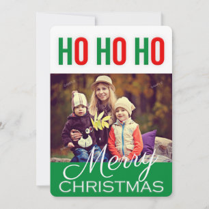 HO HO HO Holiday Christmas Greys Carte photo