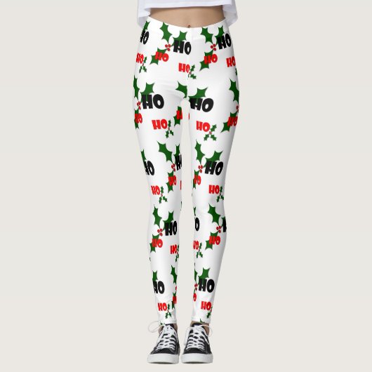 Ho Ho Ho Holly & Berries Leggings (Voorkant)