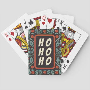 HO HO HO Hulstbessen Rand Pokerkaarten